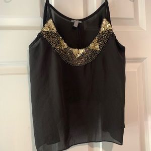 Super cute black/gold sequin camisole top